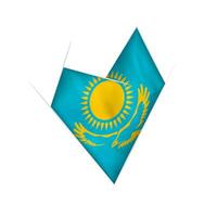Sketched crooked heart with Kazakhstan flag vector