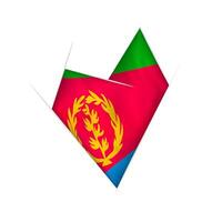 Sketched crooked heart with Eritrea flag vector