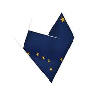Sketched crooked heart with Alaska flag vector