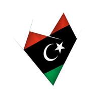 Sketched crooked heart with Libya flag vector