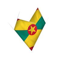 Sketched crooked heart with Grenada flag vector