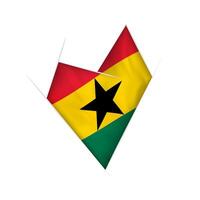 Sketched crooked heart with Ghana flag vector