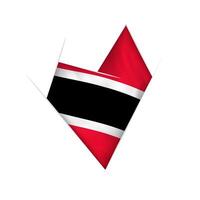 Sketched crooked heart with Trinidad and Tobago flag vector