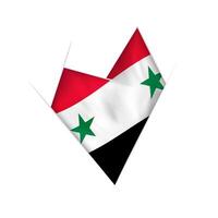 Sketched crooked heart with Syria flag vector