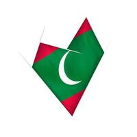 Sketched crooked heart with Maldives flag vector