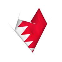 Sketched crooked heart with Bahrain flag vector