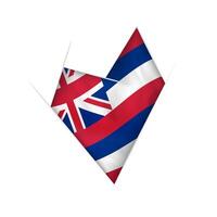 Sketched crooked heart with Hawaii flag vector