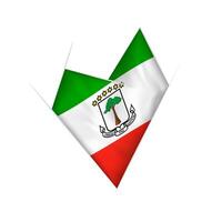Sketched crooked heart with Equatorial Guinea flag vector