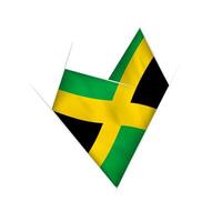 Sketched crooked heart with Jamaica flag vector