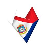 Sketched crooked heart with Sint Maarten flag vector