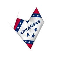 Sketched crooked heart with Arkansas flag vector