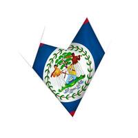 Sketched crooked heart with Belize flag vector