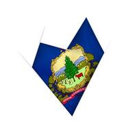 Sketched crooked heart with Vermont flag vector