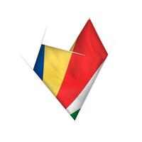 Sketched crooked heart with Seychelles flag vector