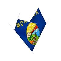 Sketched crooked heart with Montana flag vector