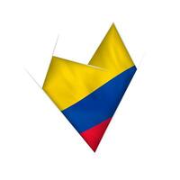 Sketched crooked heart with Colombiaflag vector