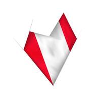 Sketched crooked heart with Peru flag vector