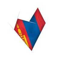 Sketched crooked heart with Mongolia flag vector