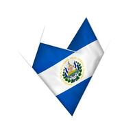 Sketched crooked heart with El Salvador flag vector