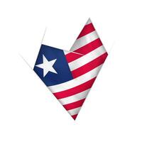 Sketched crooked heart with Liberia flag vector