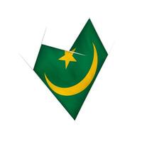 Sketched crooked heart with Mauritania flag vector