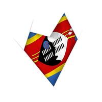 Sketched crooked heart with Swaziland flag vector