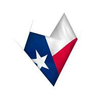 Sketched crooked heart with Texas flag vector