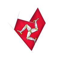 Sketched crooked heart with Isle of Man flag vector