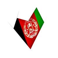 Sketched crooked heart with Afghanistan flag vector
