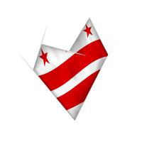 Sketched crooked heart with District of Columbia flag vector