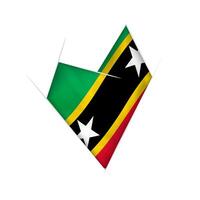 Sketched crooked heart with Saint Kitts and Nevis flag vector