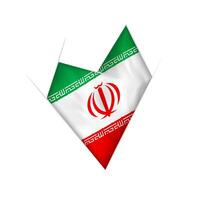 Sketched crooked heart with Iran flag vector