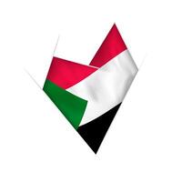 Sketched crooked heart with Sudan flag vector