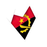 Sketched crooked heart with Angola flag vector