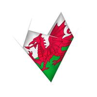 Sketched crooked heart with Wales flag vector