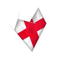 Sketched crooked heart with England flag vector
