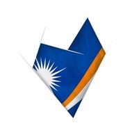 Sketched crooked heart with Marshall Islands flag vector