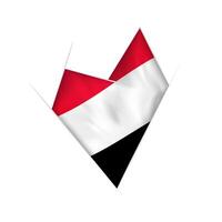 Sketched crooked heart with Yemen flag vector