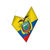 Sketched crooked heart with Ecuador flag vector