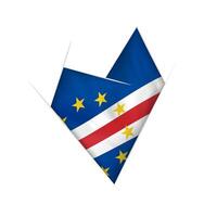 Sketched crooked heart with Cape Verde flag vector