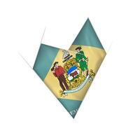 Sketched crooked heart with Delaware flag vector