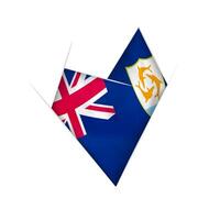 Sketched crooked heart with Anguilla flag vector