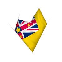 Sketched crooked heart with Niue flag vector