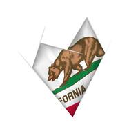 Sketched crooked heart with California flag vector