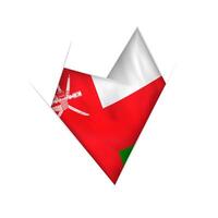 Sketched crooked heart with Oman flag vector