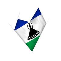 Sketched crooked heart with Lesotho flag vector