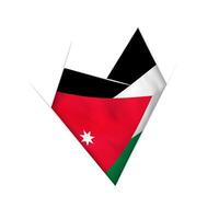 Sketched crooked heart with Jordan flag vector