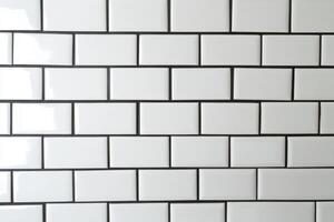 White subway tile wall with black grout adding modern elegance to a space photo