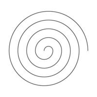 Single thin line spiral. Line in circle form. Thin black spiral symbol. Spiral, swirl, twirl, volute design element. vector