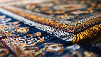 Intricate patterns of traditional rugs showcasing vibrant colors and textures in natural light photo